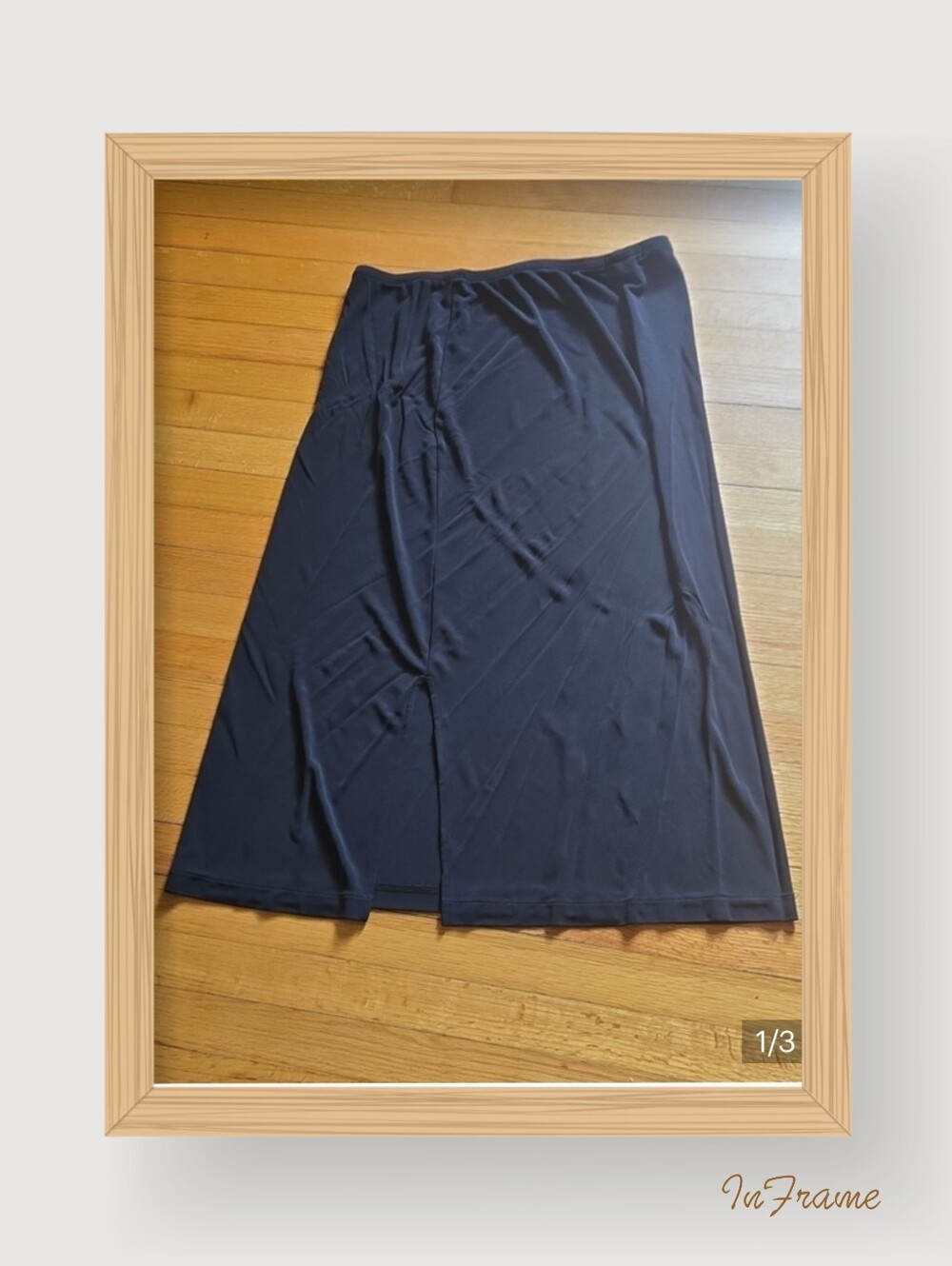 Lands' End Black Maxi Skirt with Front Slit Size 1x